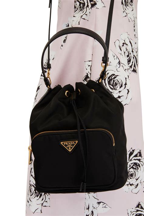 prada mini nylon bucket bag|More.